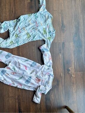 Caden lane bamboo- Sea Creatures & Planes - Light Blue & White